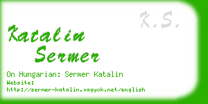 katalin sermer business card